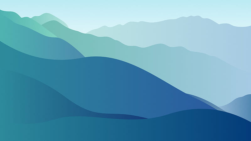 Premium Vector  Blue mountains and sun minimalist wallpaper for computer