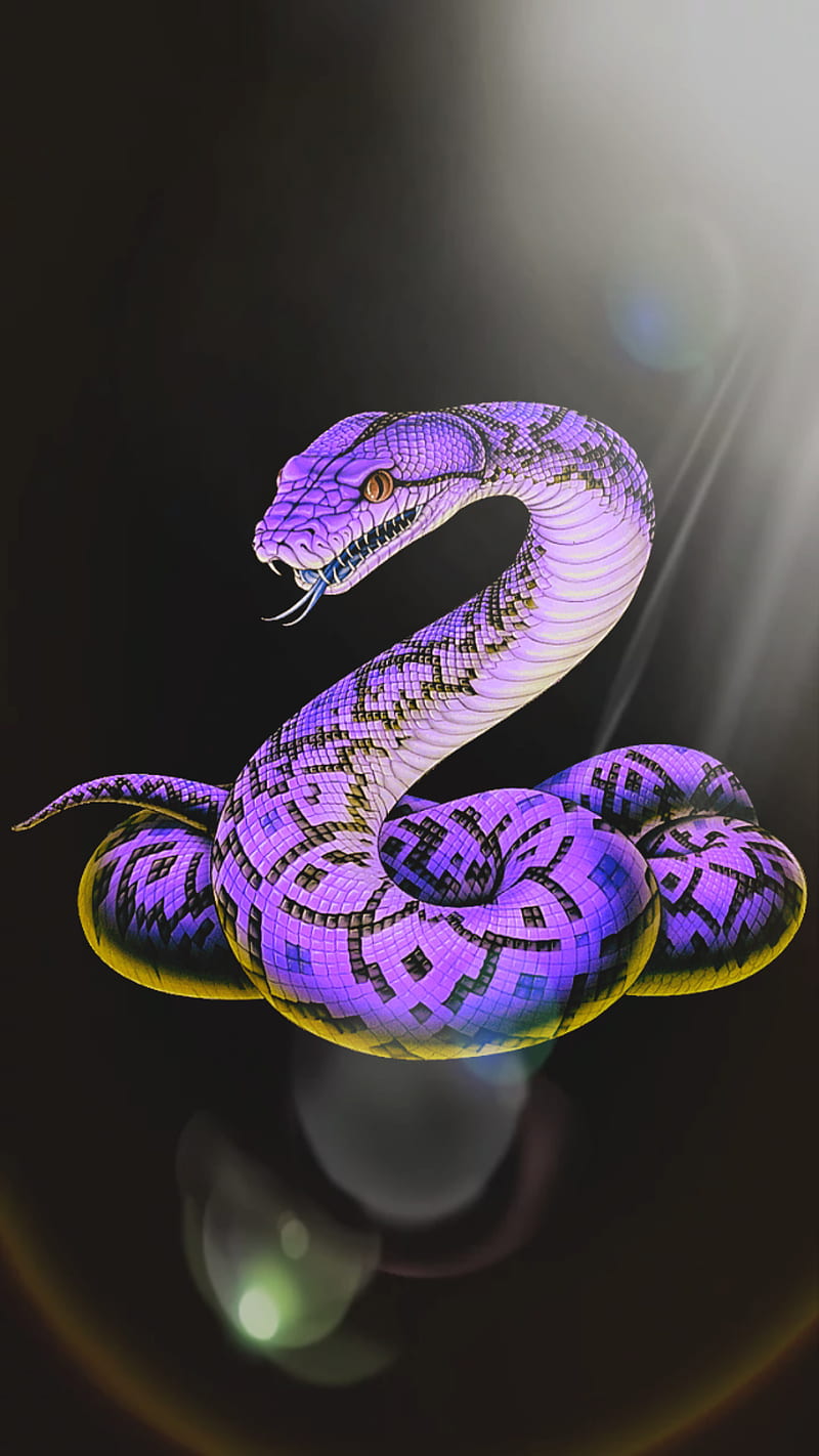Snake, 3d, animal, light, HD phone wallpaper | Peakpx