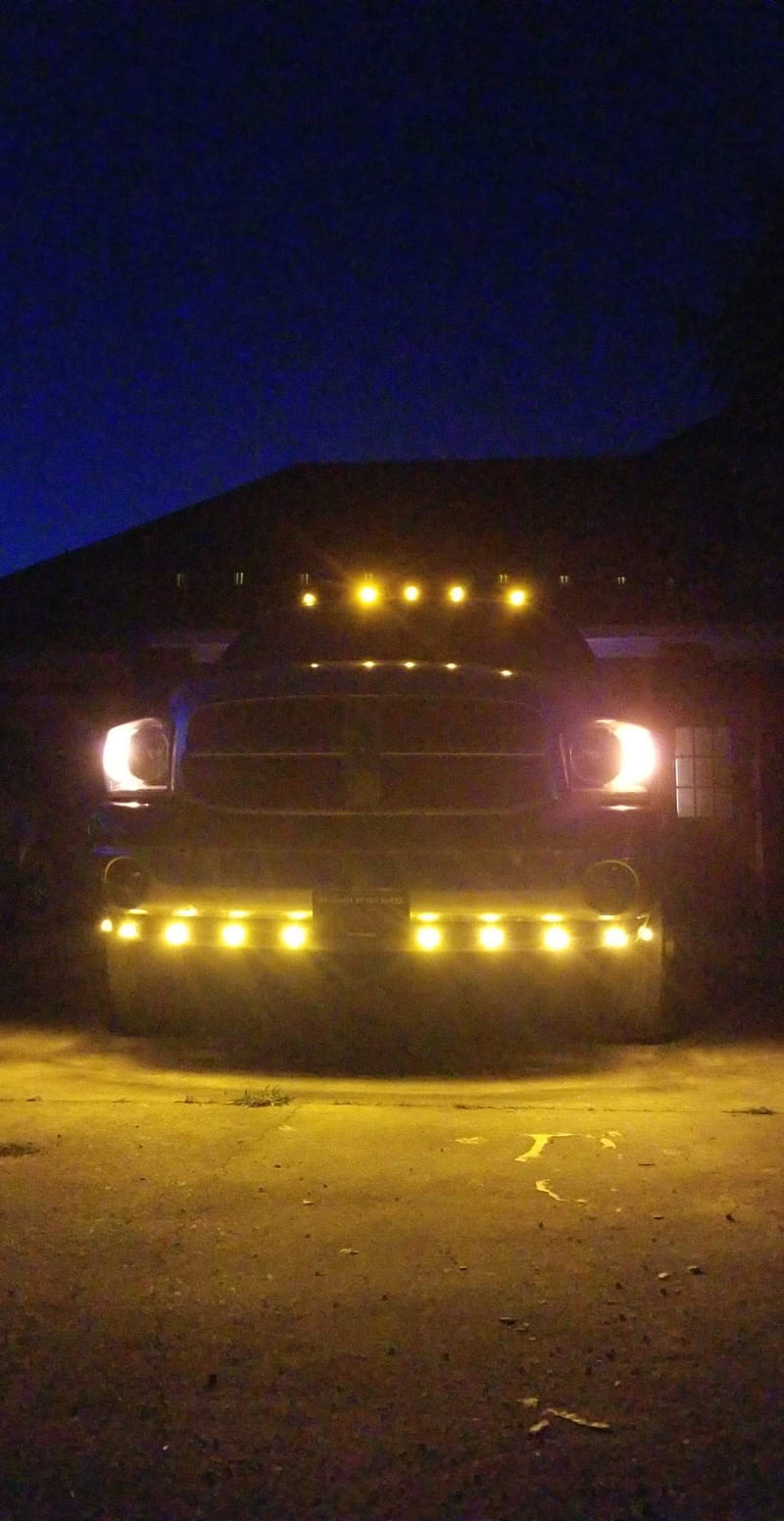 Dodge, 3500, chicken lights, cummins, diesel, dually, led, lights, ram, HD phone wallpaper