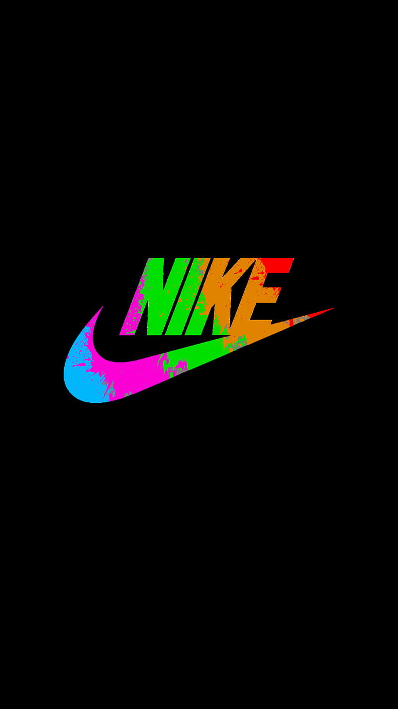 Nike Black, blue, green, ink, ink splashes, just do it, logo, orange, pink,  rainbow, HD phone wallpaper | Peakpx