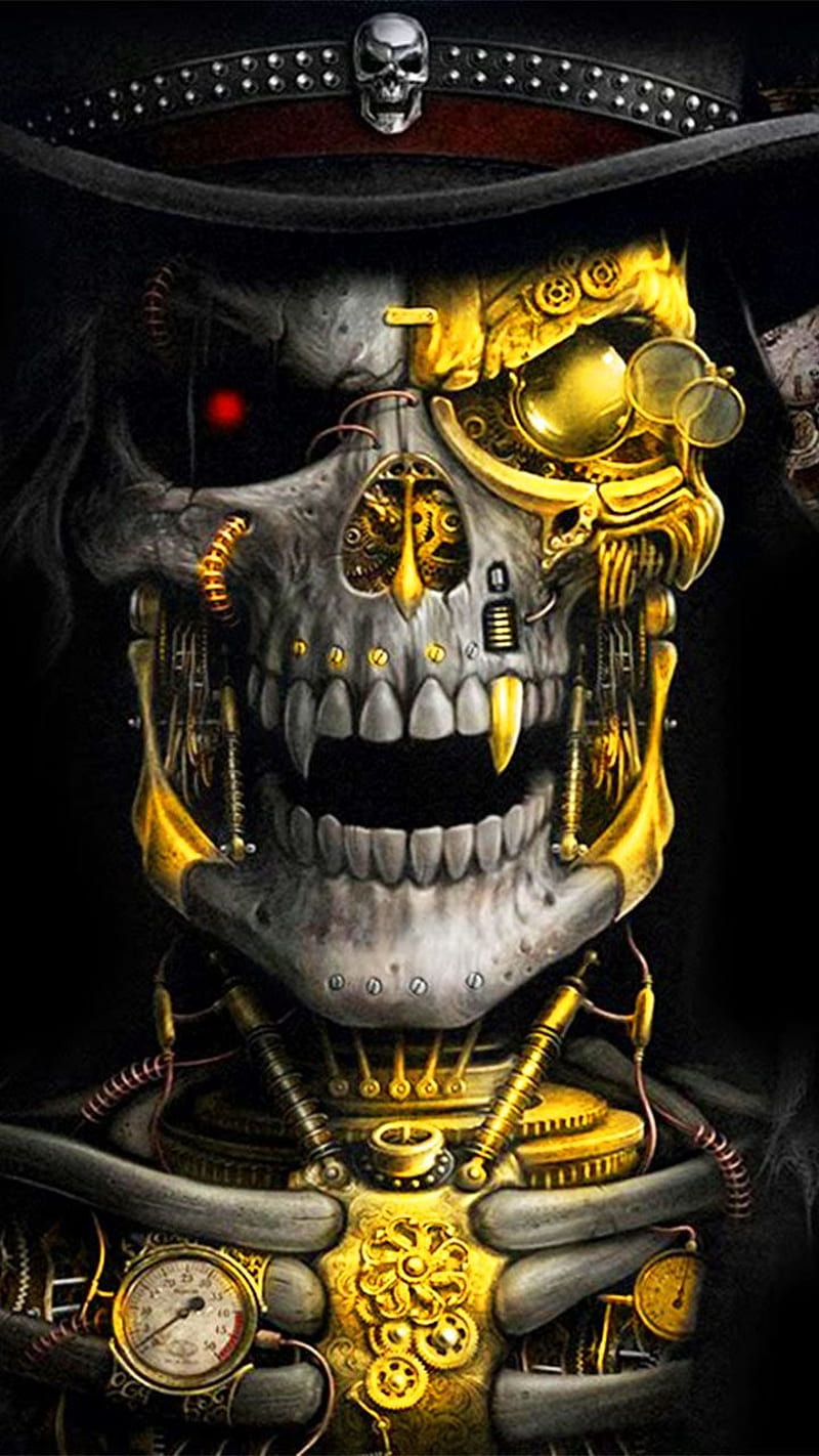 Skull by jim Florin, florin, gold, jimmie, reaper, skull, skulls, HD phone wallpaper