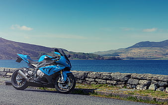 BMW S1000RR, road, 2018 bikes, blue S1000RR, superbikes, BMW, HD wallpaper
