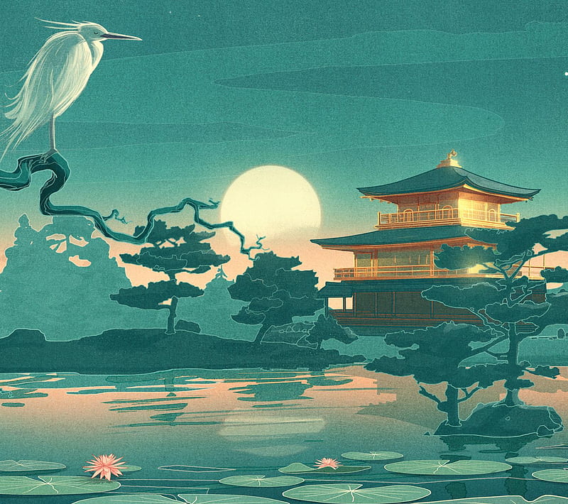 Japanese Art, oriental, painting, reflection, watercolor, HD wallpaper |  Peakpx