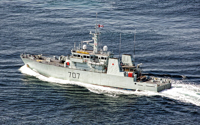 HMCS Goose Bay, Royal Canadian Navy, Kingston-class coastal defence vessel, Canadian warship, Flag of Canada, Canadian Navy, Canadian Forces, HD wallpaper