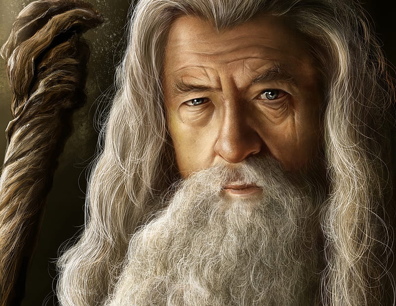 Gandalf, lord of the rings, fantasy, lotr, man, face, portrait, wizard, HD wallpaper