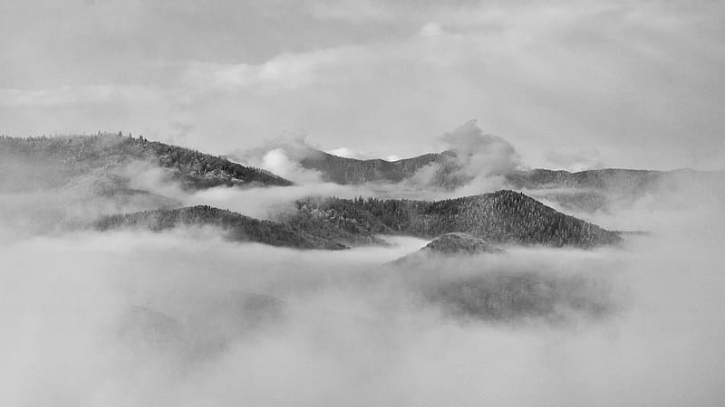 Landscape, Nature, Mountain, , Cloud, Black & White, HD wallpaper