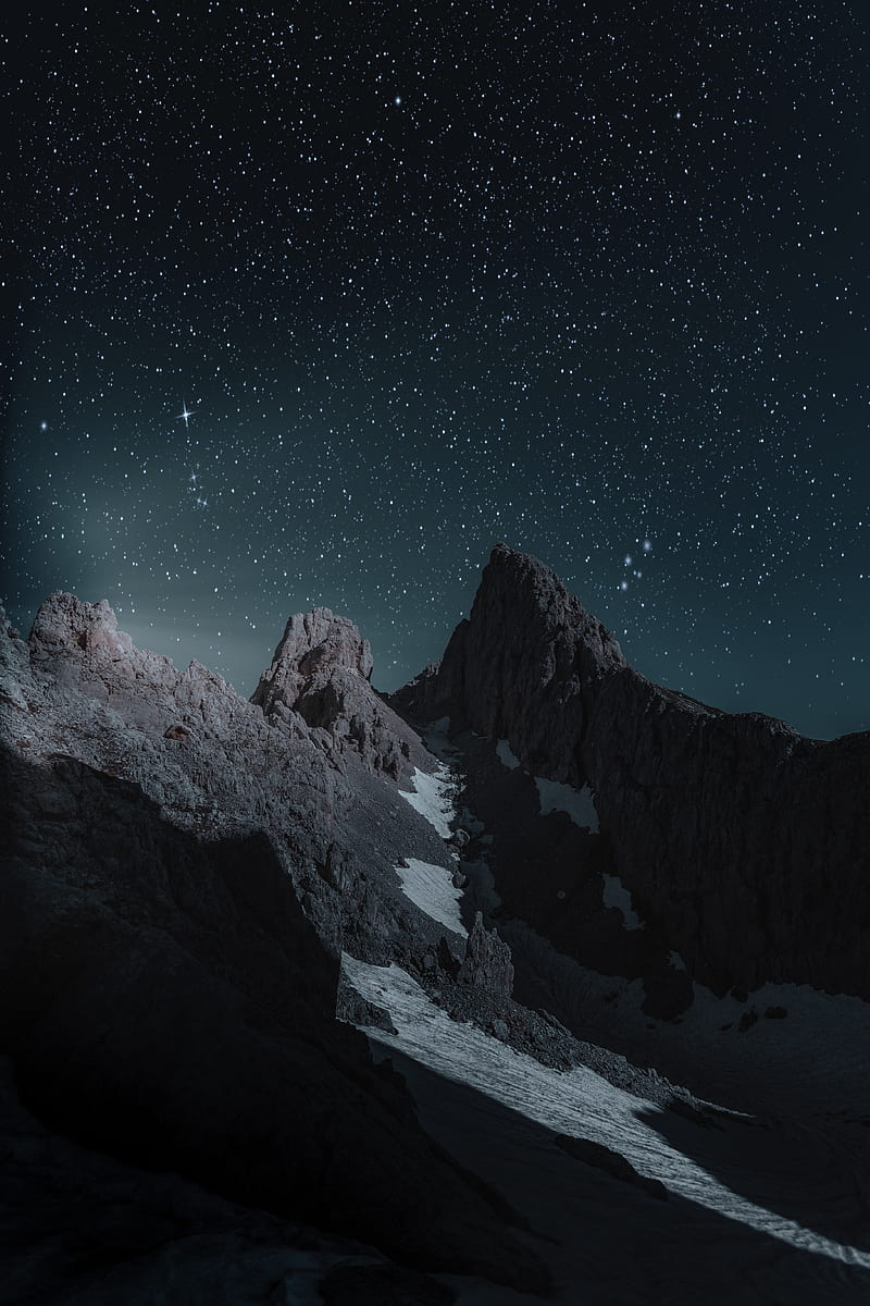 brown mountain at nighttime, HD phone wallpaper