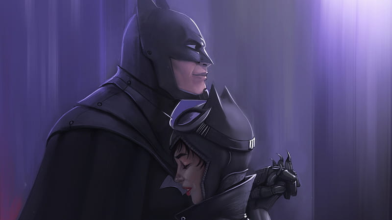 Batman Catwoman, batman, catwoman, superheroes, artwork, digital-art, HD wallpaper