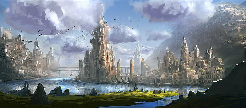 fantasy castle wallpaper