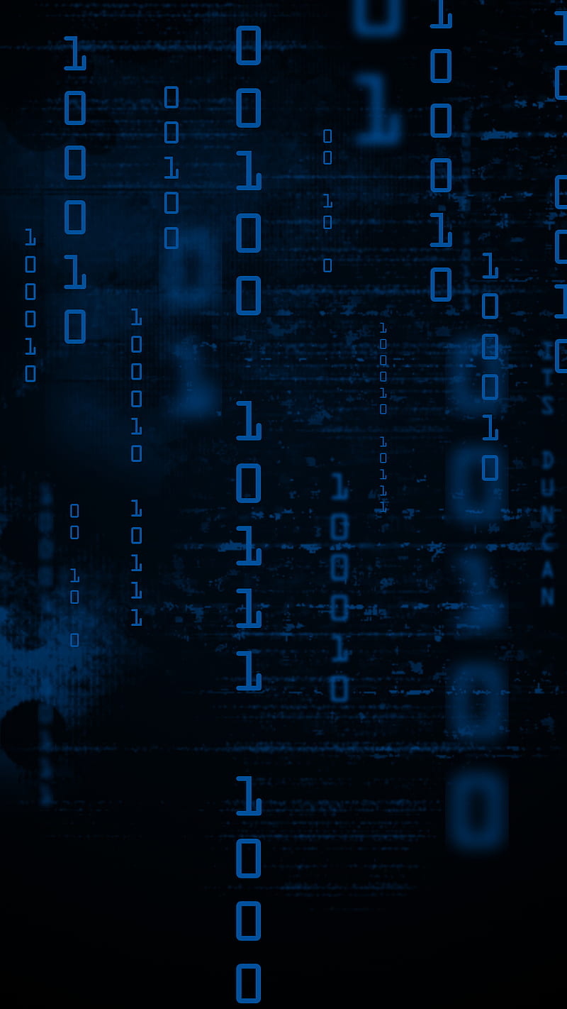 matrix, black, blue, code, HD phone wallpaper