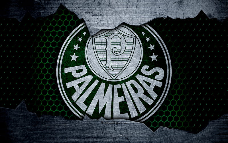 Palmeiras Serie A, logo, grunge, Brazil, soccer, football club, metal texture, art, Palmeiras FC, HD wallpaper