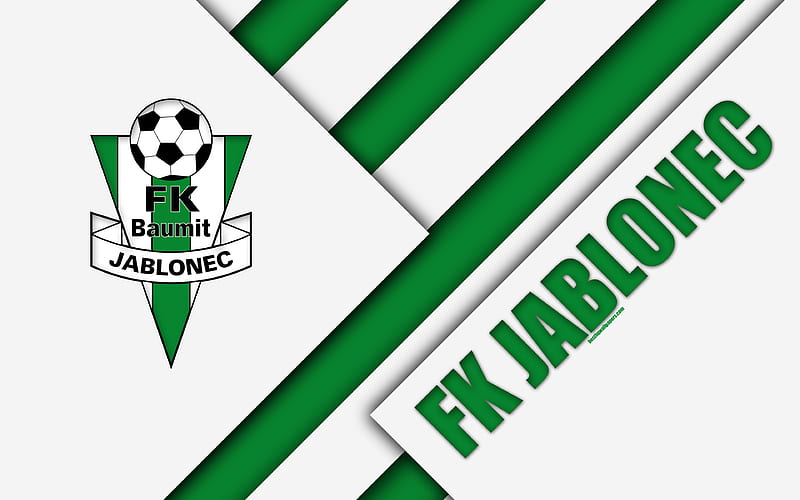 FC Jablonec logo, material design, white green abstraction, Czech football club, Jablonec nad Nisou, Czech Republic, football, Czech First League, FK Jablonec, HD wallpaper