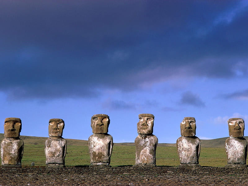 Untitled , easter island, moai statues, the statues of ahu akivi, HD wallpaper