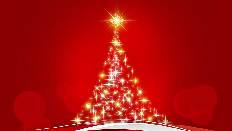 Abstract Tree, red, vector christmas tree, red background, HD wallpaper | Peakpx