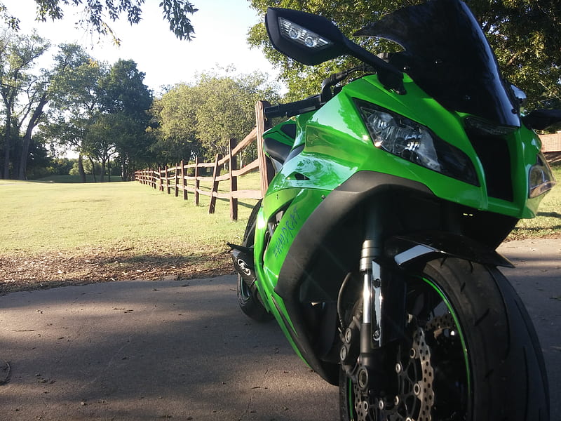 Green Kawasaki, fast, superbike, zx10r, HD wallpaper