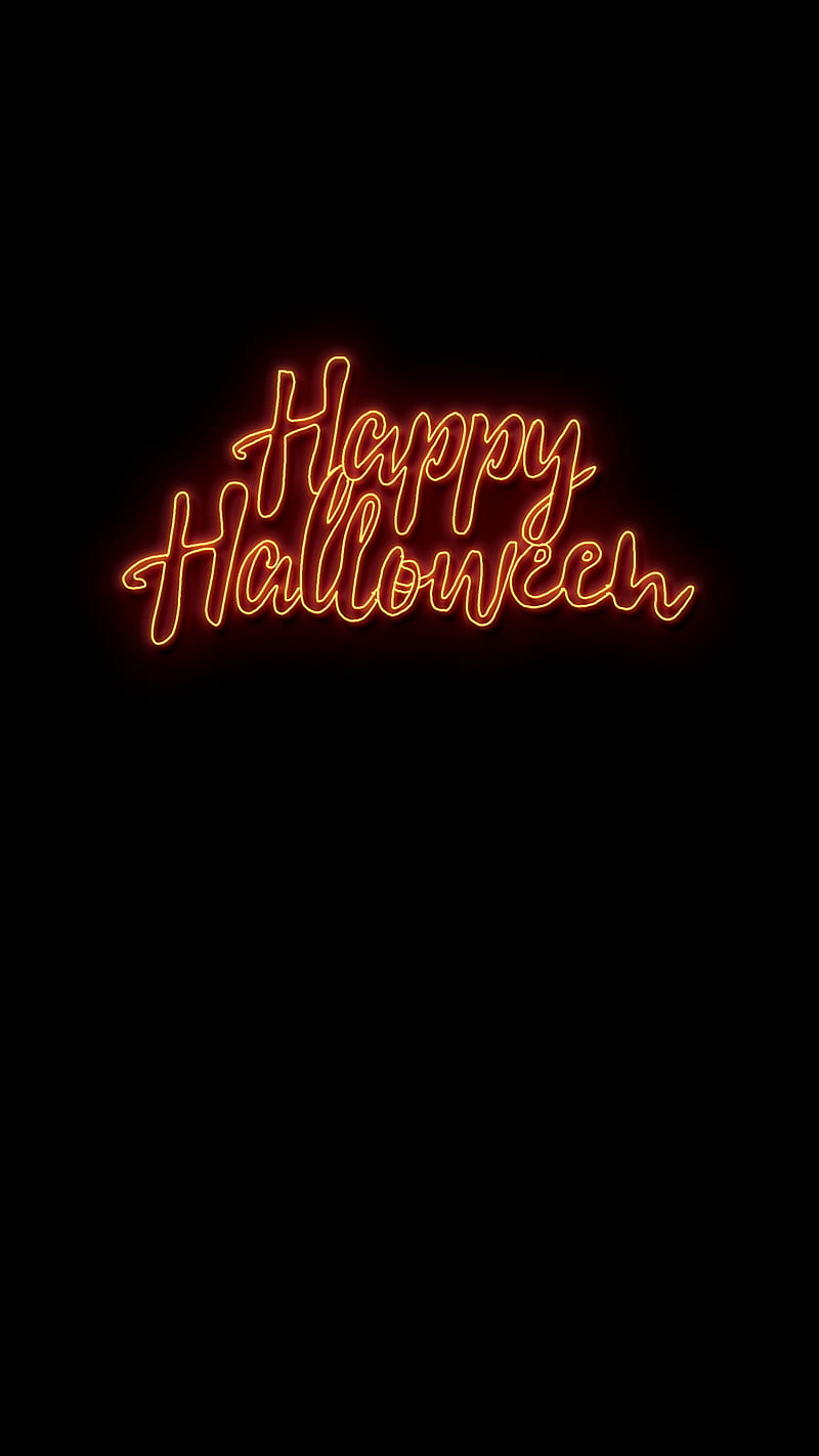 31 October, Happy Halloween, amoled, autumn, black, dark, neon, scary, HD phone wallpaper