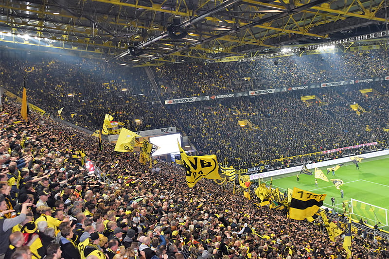 Borussia Dortmund Stadium Crowd, HD wallpaper