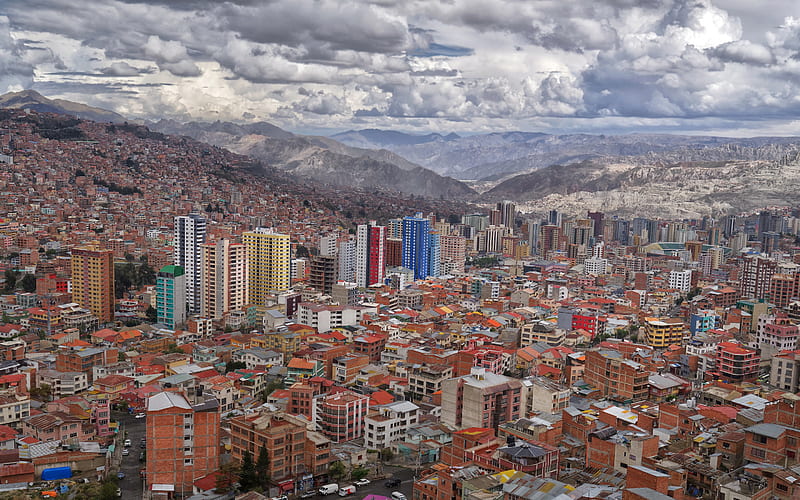 La Paz, Bolivia, houses, cityscape, La Paz panorama, capital of Bolivia, Aymara, Andes, HD wallpaper