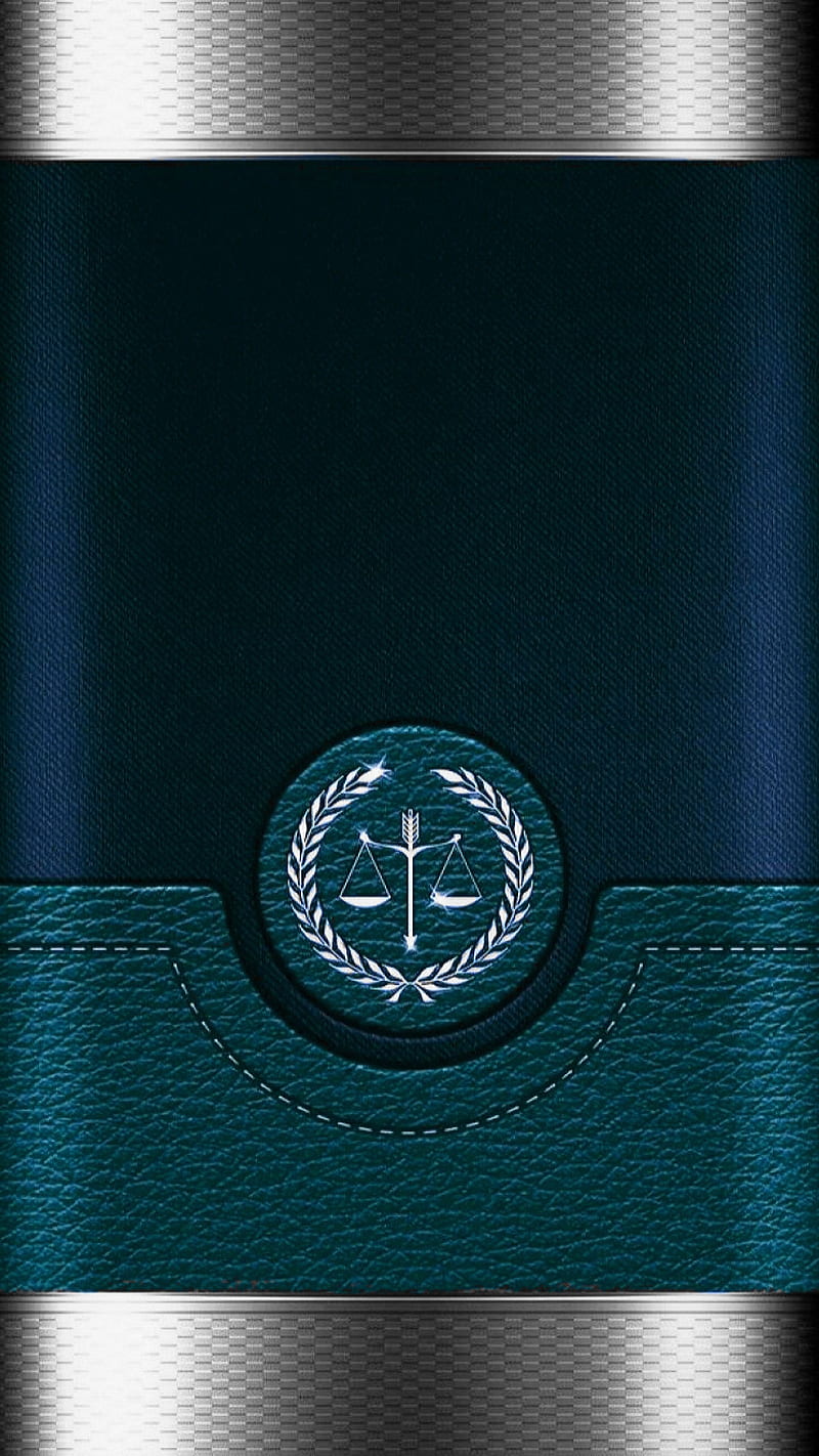 Libra, balance, blue, desenho, leather, logo, metal, petrol, zodiac, HD phone wallpaper