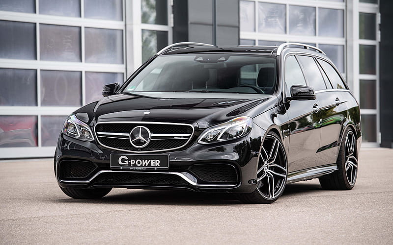 Mercedes-AMG E63 G-Power, 2018, Estate, S-Model, black wagon, tuning E-class, new black E63, German cars, Mercedes, HD wallpaper