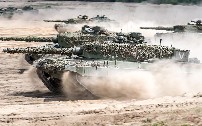 Leopard 2 German tanks, exercises, range, land forces, modern armored vehicles, tanks, HD wallpaper
