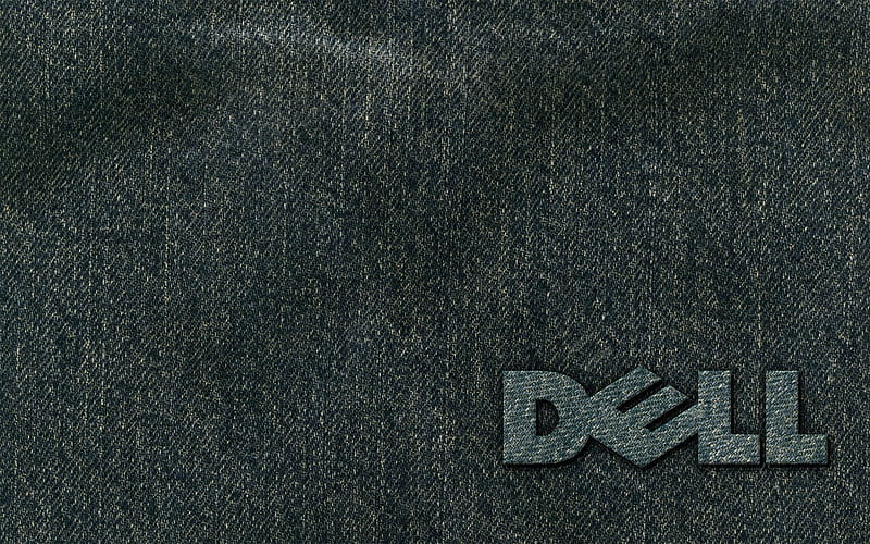 : gray Dell textile, computers, company, brand, jeans, denim, blue. Dell , , Laptop quotes, Dark Dell, HD wallpaper