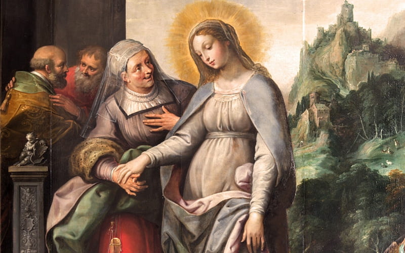 Visitation, Elisabeth, Virgin, Mary, HD wallpaper