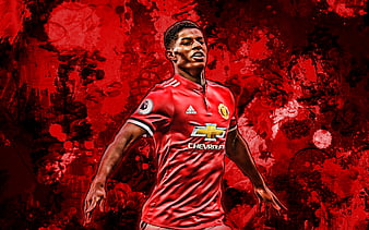 Rashford and Martial, grunge art, Manchester United FC, footballers ...