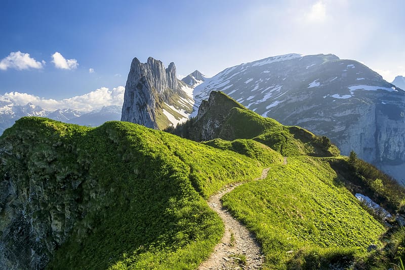 Appenzell Alps of Switzerland, spring, mountains, HD wallpaper