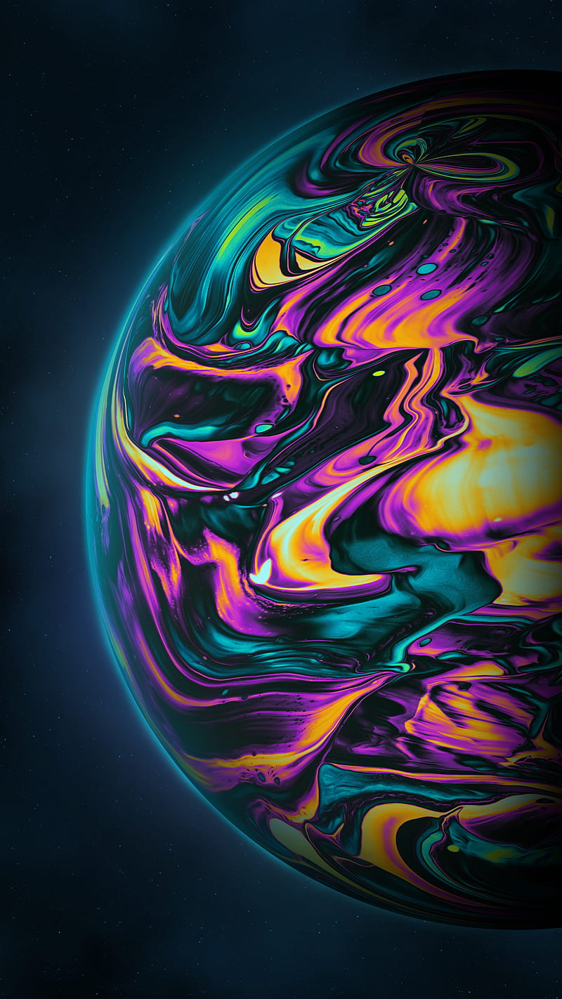 Earth Death, Color, Colorful, Geoglyser, abstract, blue, cosmos, dream, fluid, galaxy, orange, pink, planet, psicodelia, purple, rainbow holographic, solar system, space, stars, texture, vaporwave, HD phone wallpaper