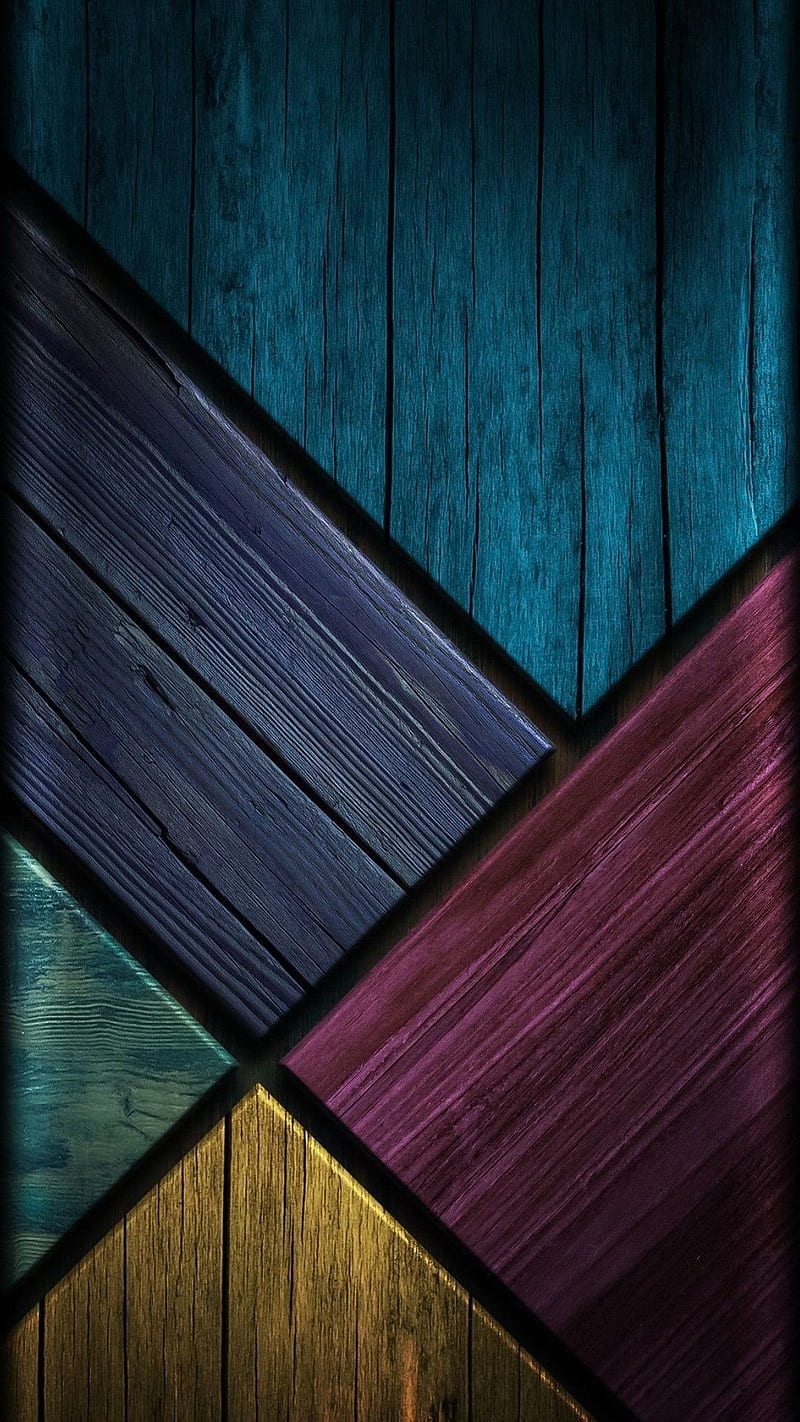 Colorful wood, colors, edge screen, wooden, HD phone wallpaper