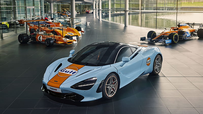 Mclaren MSO 720S Coupe Gulf Oil Livery 2021 Cars, HD wallpaper