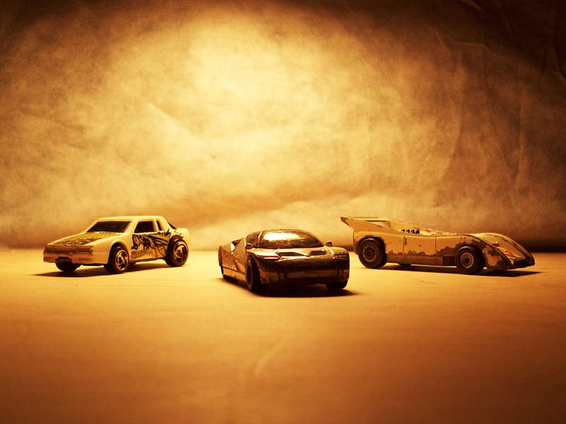 The Trio, toy, bright, light, car, HD wallpaper