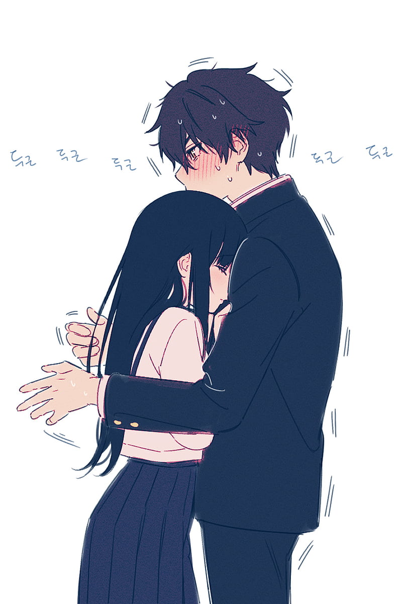 anime boy hugging girl tumblr