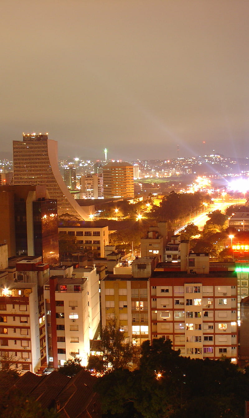 Porto Alegre night, brazil, lights, porto alegre, HD phone wallpaper