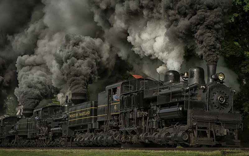 Western Maryland Railways, railroad, locomotive, steam, old, HD wallpaper