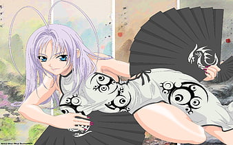 Maya Natsume, female, purple hair, maya, tenjho tenge, tenjou tenge, girl,  anime, HD wallpaper