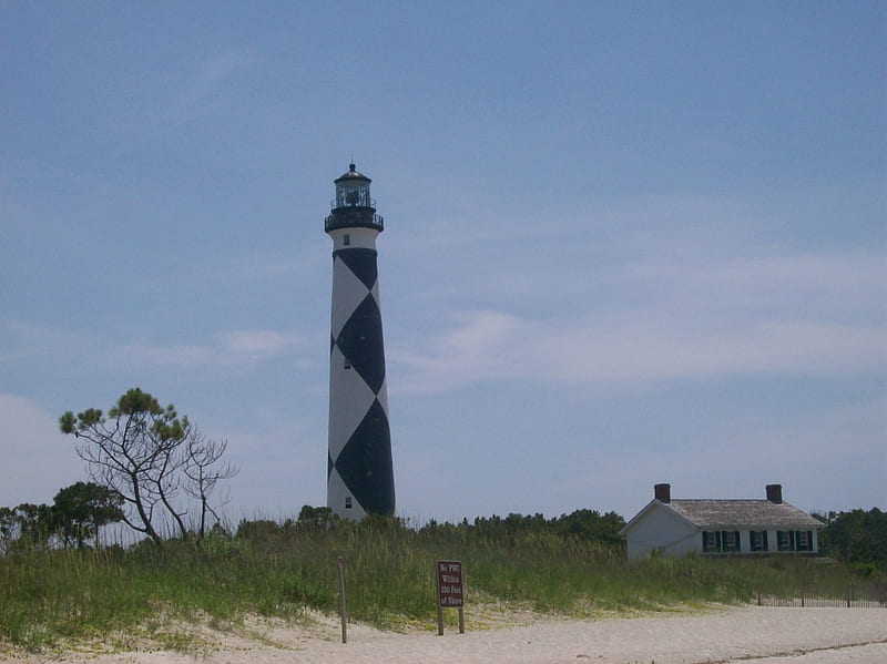 Cape Lookout, Lighthouse, Outer Banks, North Carolina, HD wallpaper