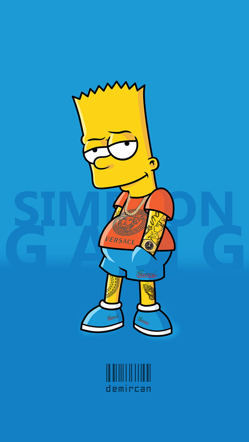 Simpson, drawing, gang, gucci, tattoo, versace, HD phone wallpaper | Peakpx