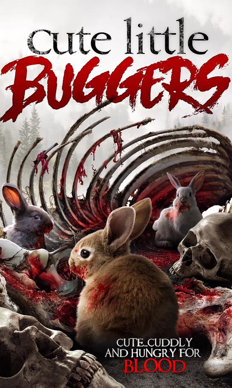 Cute Little Buggers, blood, bunnies, horror, rabbits, violence, HD phone wallpaper