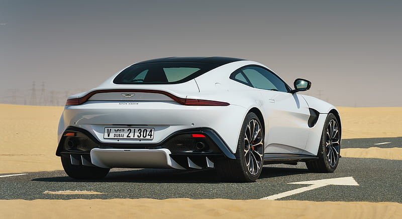 2019 Aston Martin Vantage (Color: White Stone) - Rear Three-Quarter , car, HD wallpaper 2019 Aston Martin Vantage (Color: White Stone) - Rear Three-Quarter , car, HD wallpaper