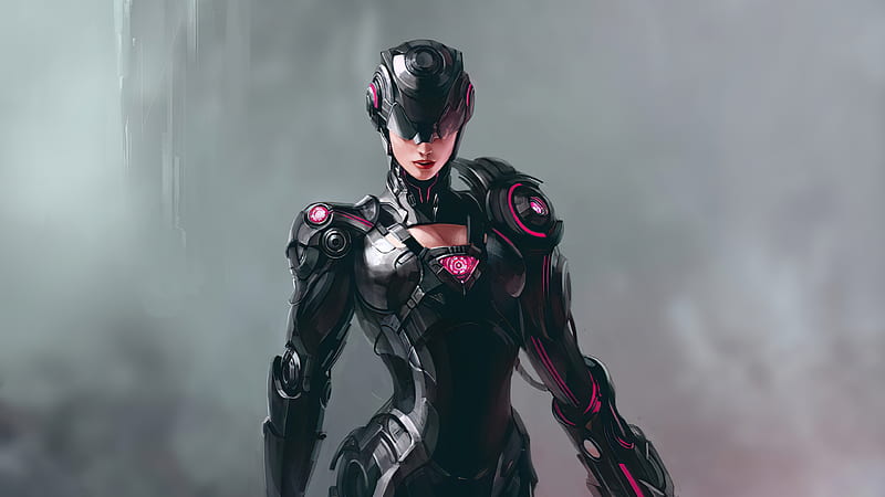 Artwork Cyborg Girl , artist, artwork, cyborg, HD wallpaper