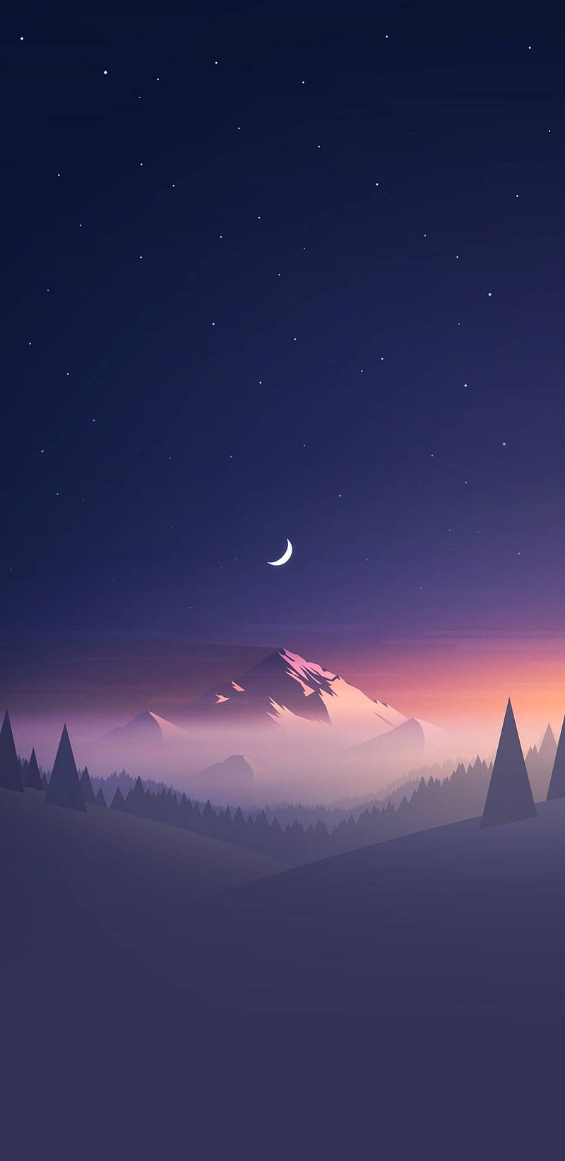 Mountains, rock, night, mountain, sky, HD phone wallpaper