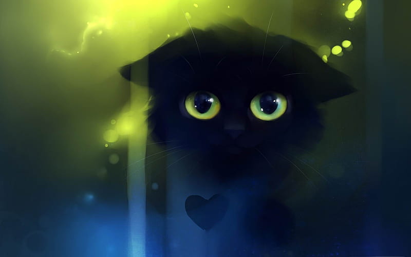 sad kitty-Fantasy painting, HD wallpaper