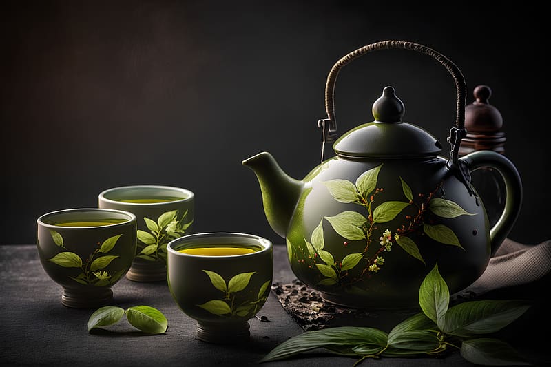 Green tea, Tea, Cups, Organic, Teapot, HD wallpaper