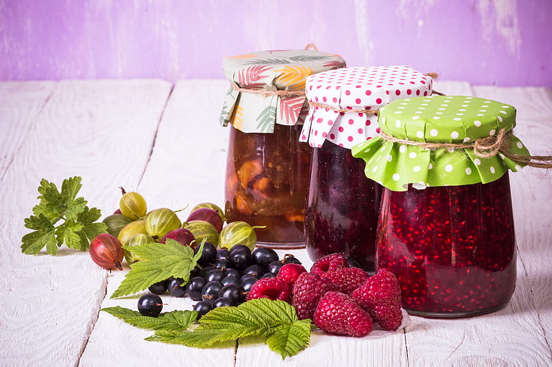 Food, Jam, Berry, Currants, Fruit, Raspberry, Still Life, HD wallpaper