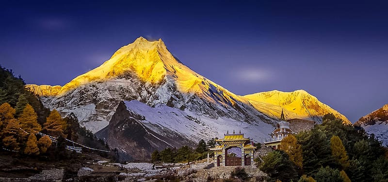 Manaslu circuit trek, nepal, manaslu, travel, mountain, HD wallpaper