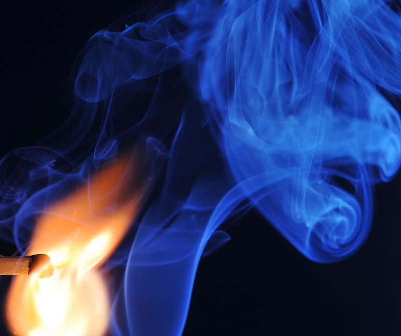Flame, blue smoke, fire, matches, other, HD wallpaper