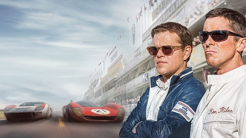 Matt Damon, Movie, Christian Bale, Ford V Ferrari, HD wallpaper