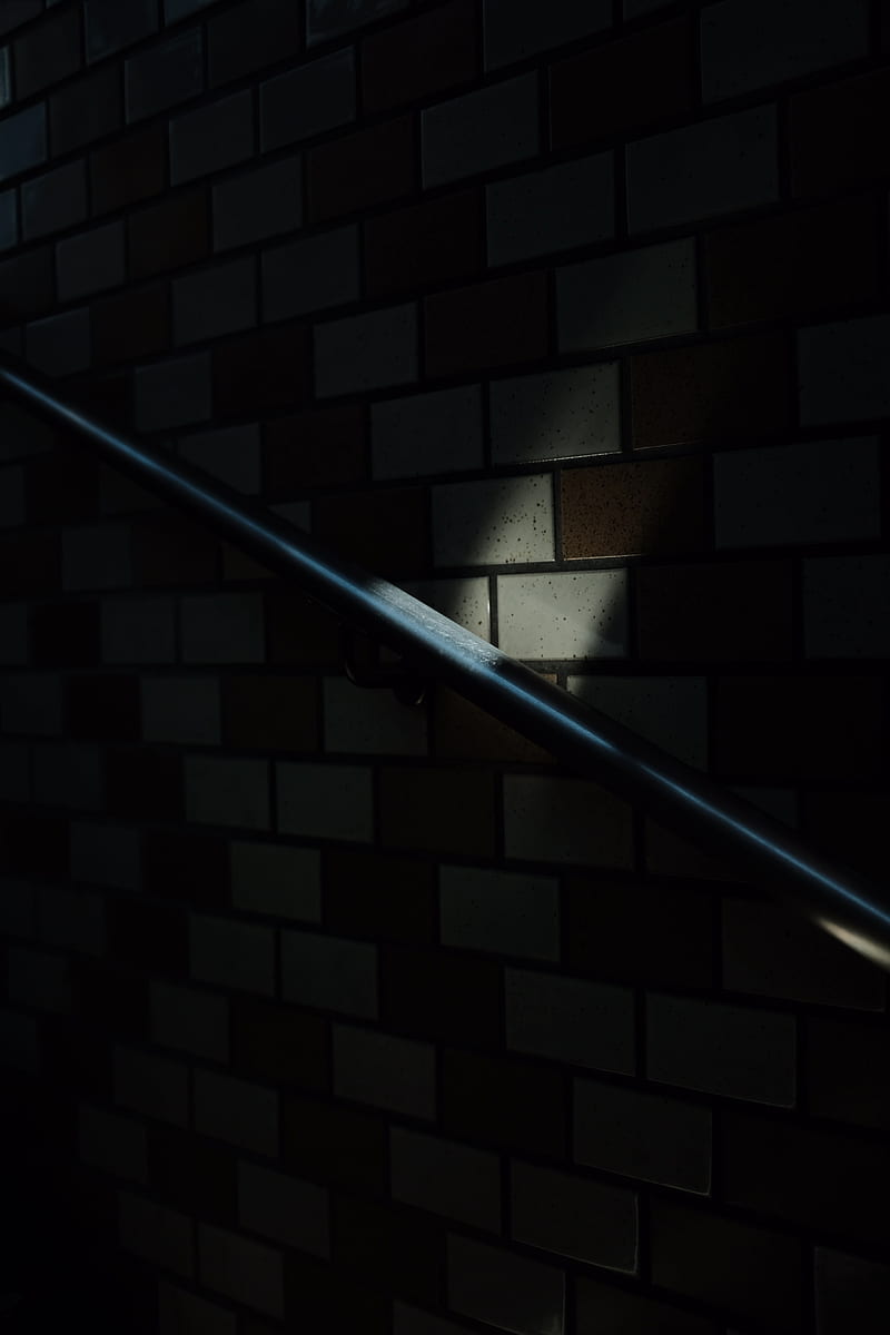 wall, railing, dark, rays, HD phone wallpaper